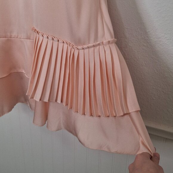 Banana Republic Satin Midi Dress Sz 6 Racerback Tiered Party Cocktail Neutral - Picture 6 of 16